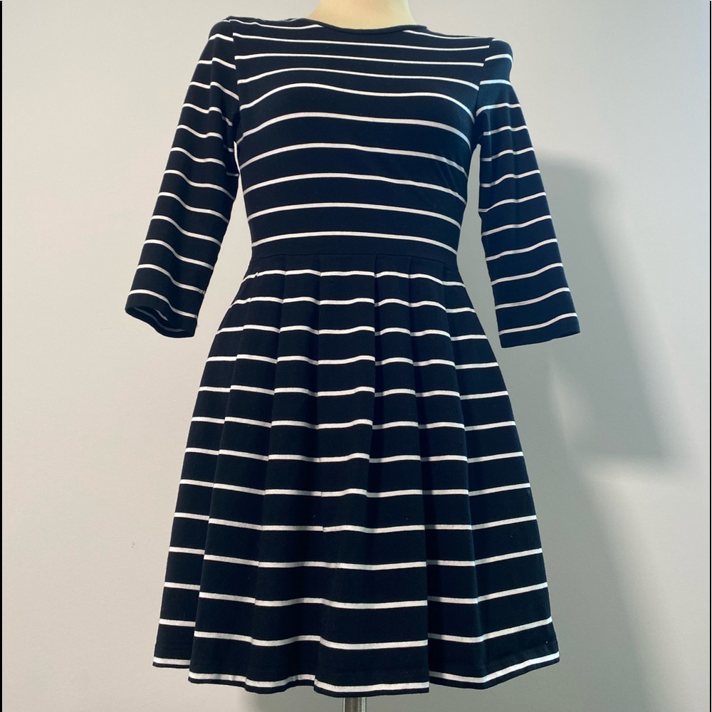 Black and White Striped Skater Skirt Dress!!!